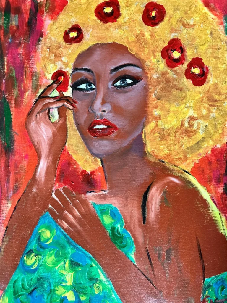 Afro Sun 40x50 2021 Oil Painting by Valentin Sico