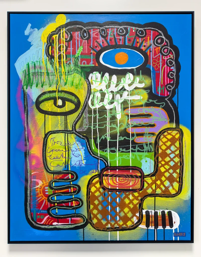 Christopher Barry 3 Domestic Dreams, Mixed media on linen canvas 100x80cm 2026