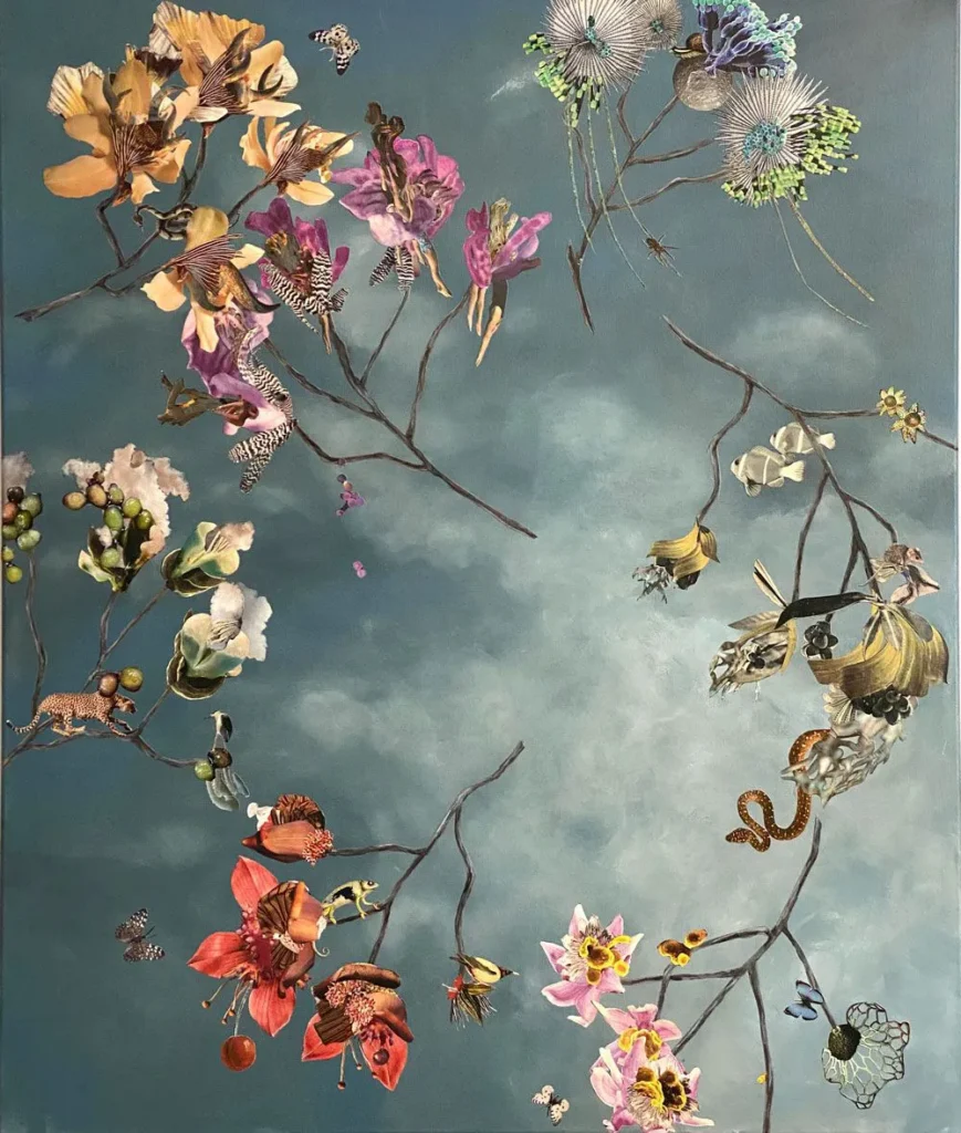 Renata Kos Flying Circus Kirschen Blueten Orchideen
