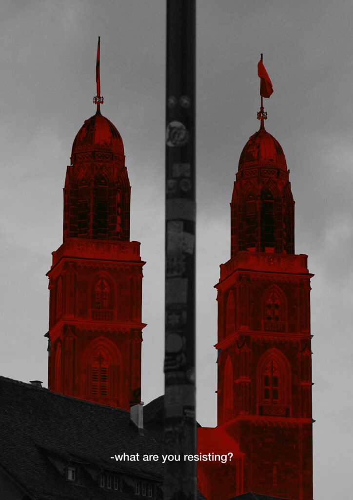 What Are You Resisting? 2024–2025 Digital photo manipulation, archival pigment print 24 × 32 cm, 5 Edition