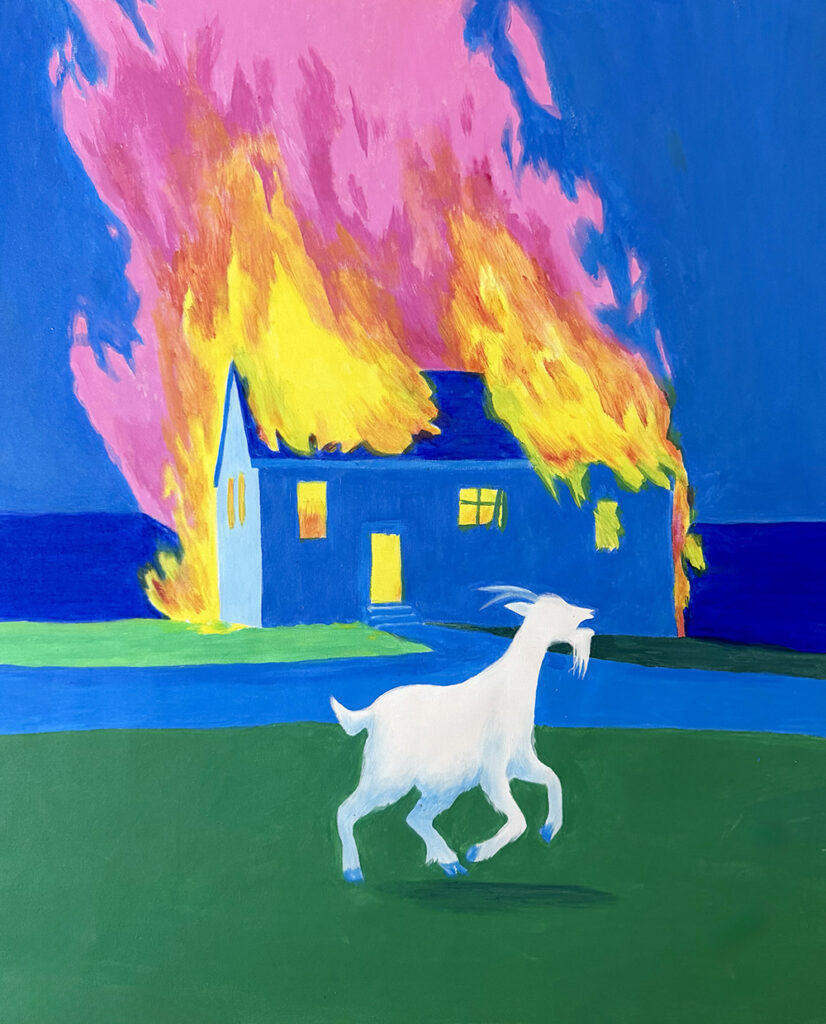 家 IV - HAUS IV by Roger Haus, acrylic on canvas, 80 × 100 cm, 2026. In a private collection in Belgium