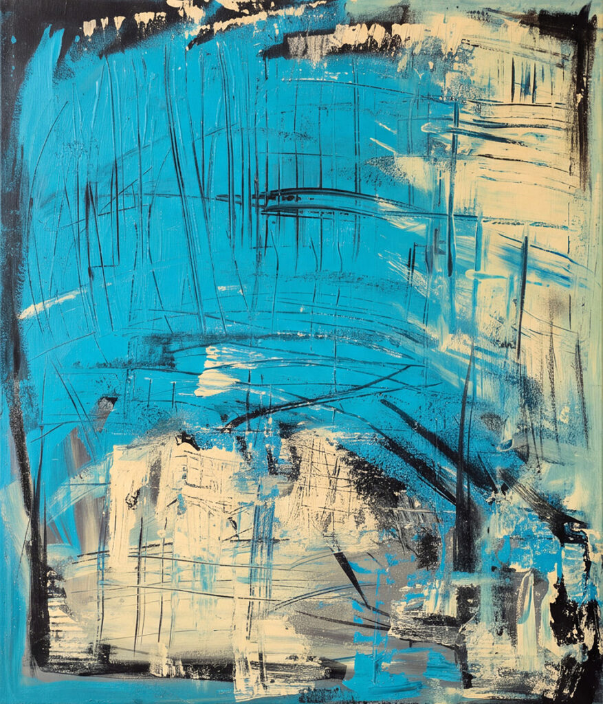 Bold Blue Yellow	Fuerzas	Acryl auf Leinwand	70 x 60 cm	2024