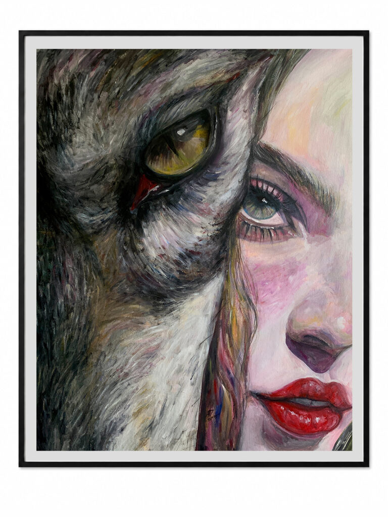 The Monarch by Anna Dart, acrylic on canvas, 80 × 100 cm, 2025. In a private collection in Czech Republic