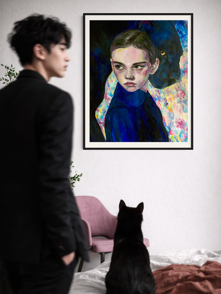 The One by Anna Dart, acrylic on canvas, 80 × 100 cm, 2026. In a private collection in Germany