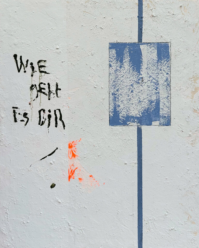 Phil Lofthouse How Are You Doing?, 2024 Oil, acrylic and plaster on Canvas 100 x 120 cm